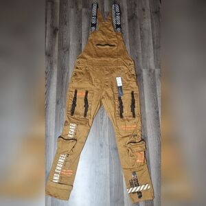 Men's Tan Overalls with Black Straps